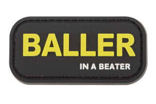 Violent Little Machine Shop Baller In A Beater Morale Patch is made of rubber PVC material